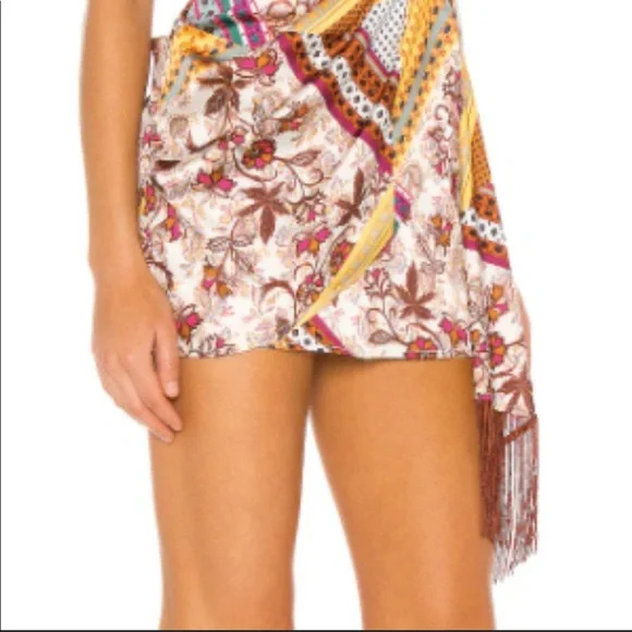 House of Harlow 1960 x Revolve Caterina Skirt in Patchwork Multi NWT - Picture 4 of 10